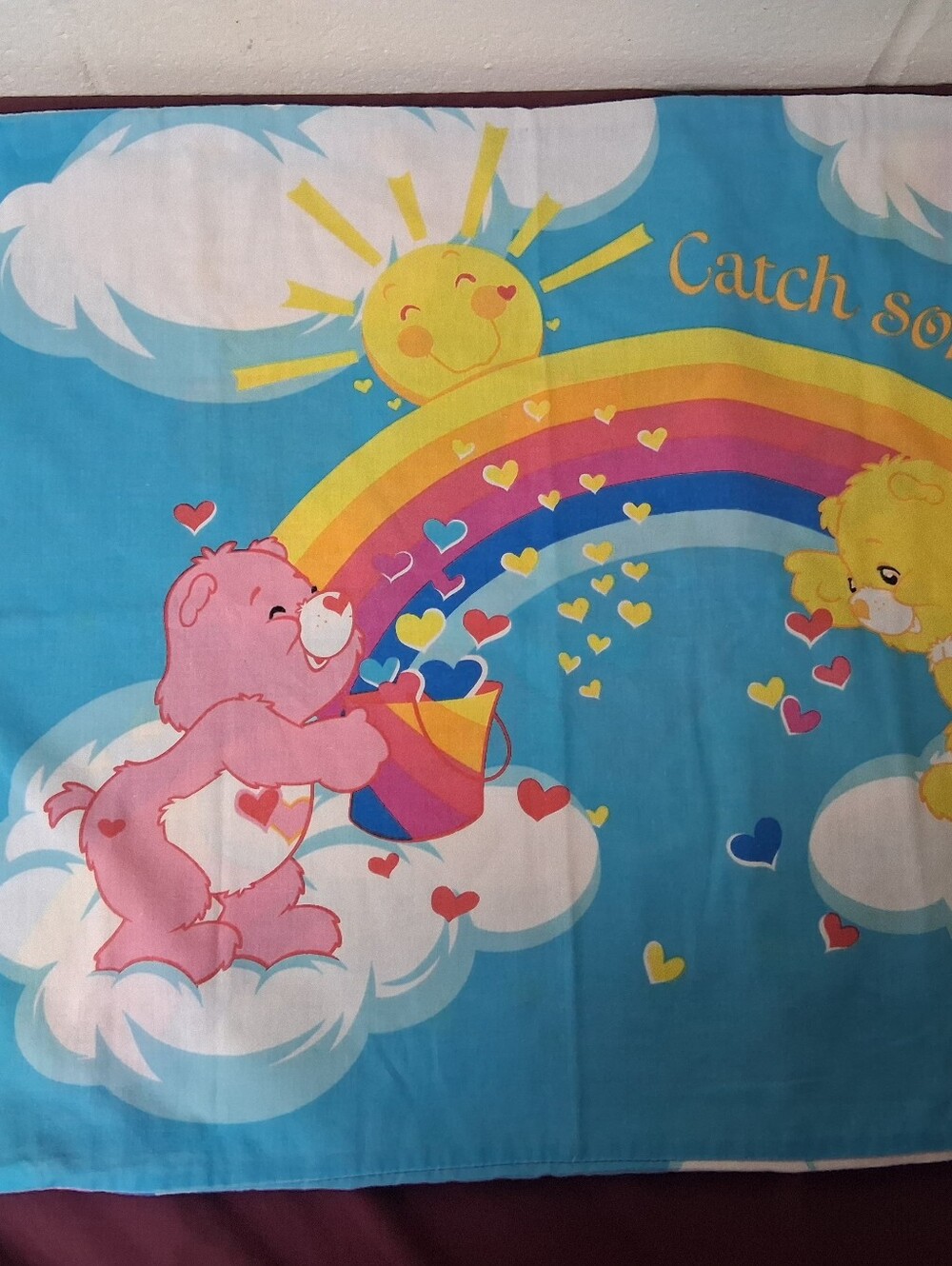 Care Bears And Rainbows Standard Size Pillowcase.